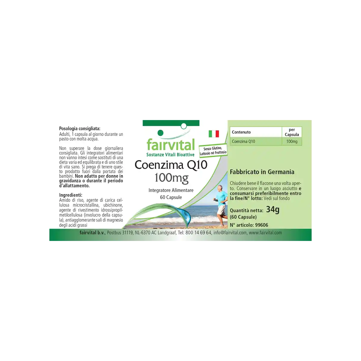 Co-Enzym Q10 100mg - 60 Kapseln - CoQ10 Ubiquinon Kapseln - Hochdosiert und Vegan | Fairvital