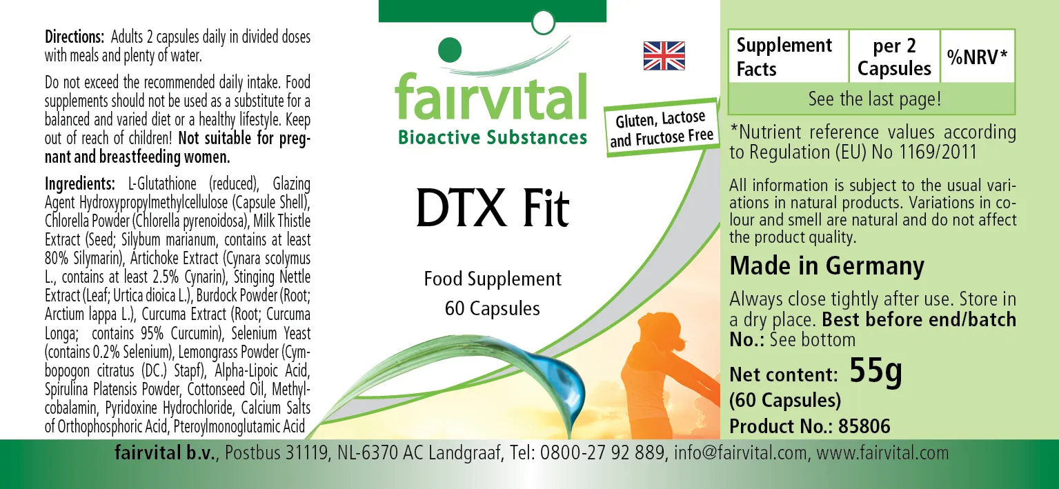 DTX Fit - 60 Kapseln - mit Vitamin B6, B12 und Selen - für Schilddrüse, Immunsystem, Haare - Vegan | Fairvital
