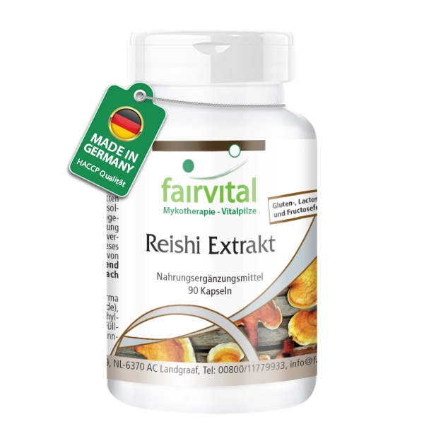 Reishi Extrakt - 90 Kapseln - Ganoderma lucidum - 30% Polysaccharide - Vegan | Fairvital