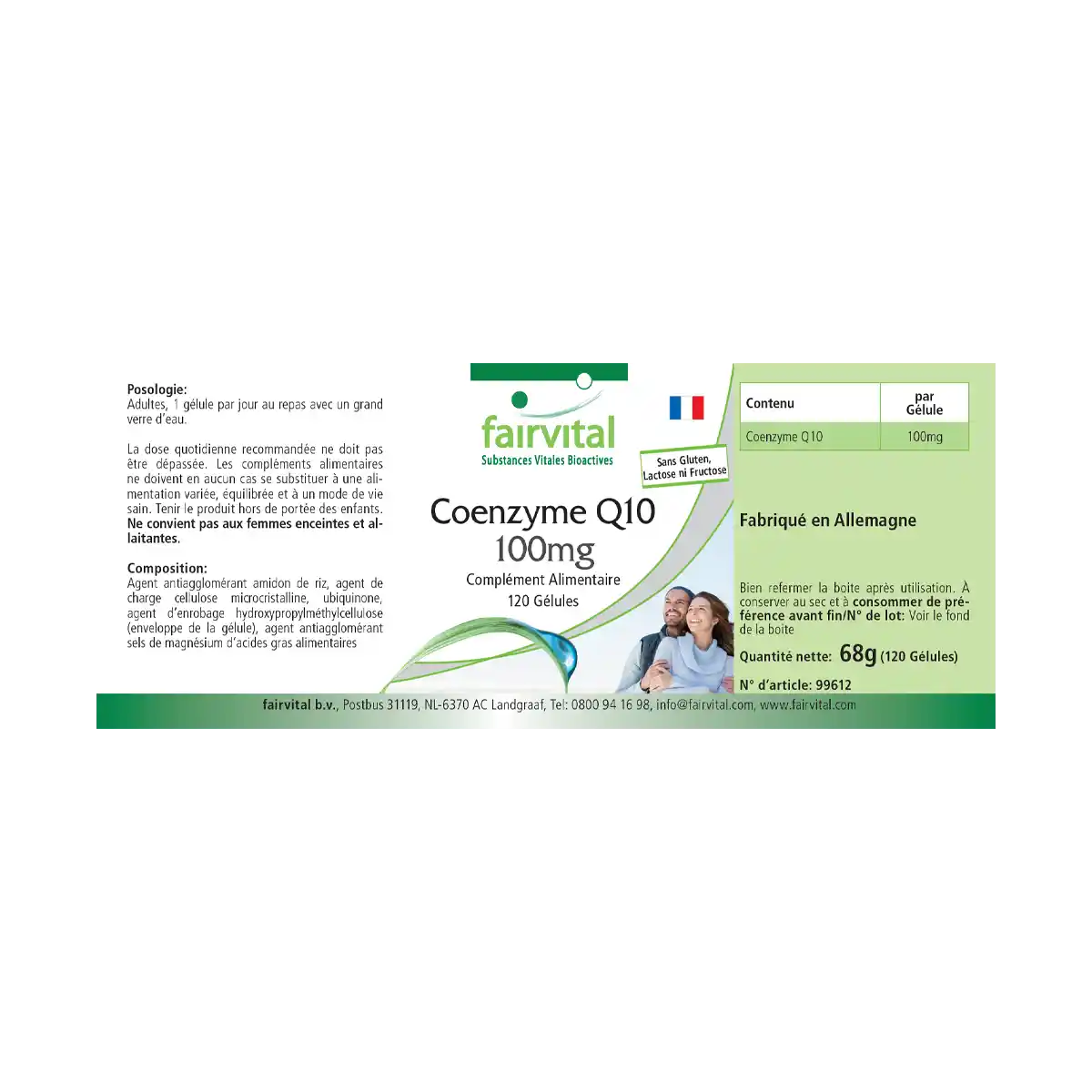 Co-Enzym Q10 100mg - 120 Kapseln - CoQ10 Ubiquinon Kapseln - Hochdosiert und Vegan | Fairvital