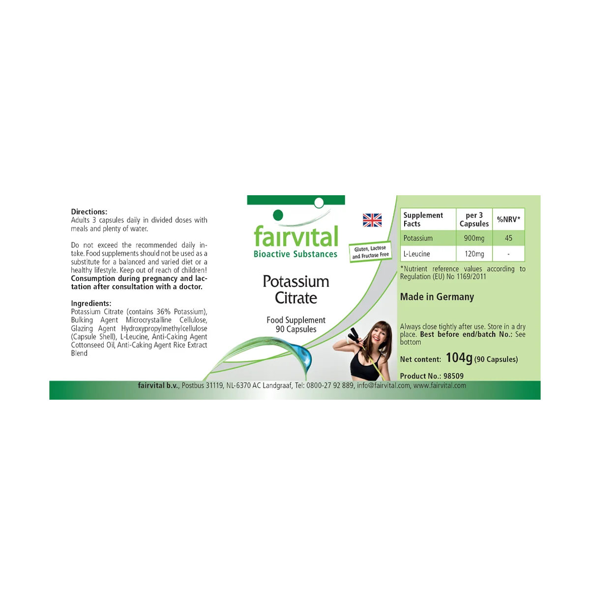 Kaliumcitrat 900mg - 90 Kapseln - Hochdosiert und Vegan | Fairvital