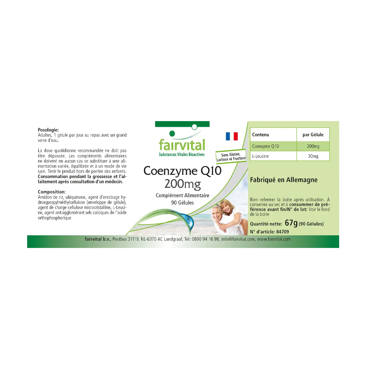 Co-Enzym Q10 200mg - 90 Kapseln - CoQ10 Ubiquinon Kapseln - Hochdosiert und Vegan | Fairvital