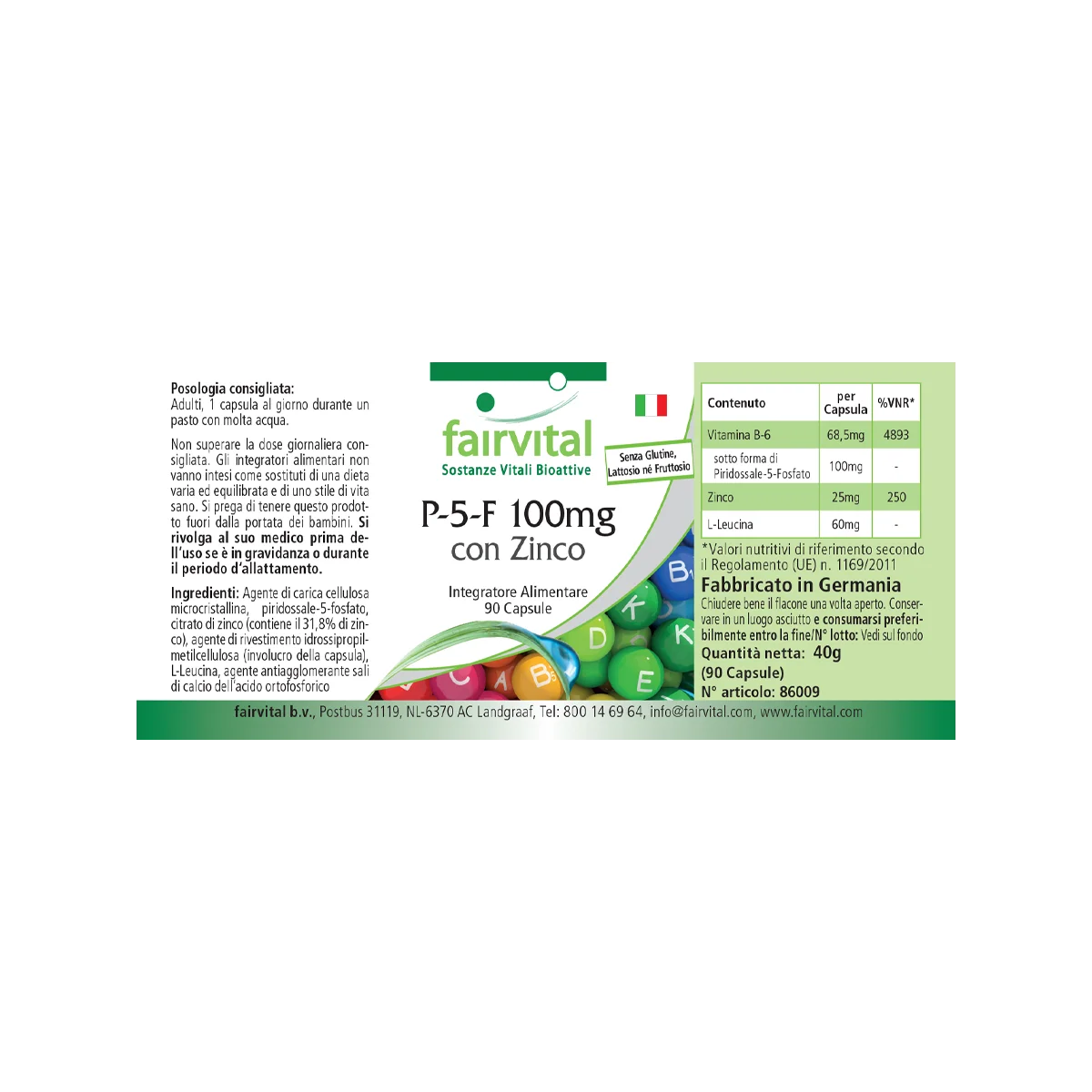 P-5-P 100mg mit Zink - für Immunsystem, Sehkraft, Haar uvm. - Vegan | Fairvital