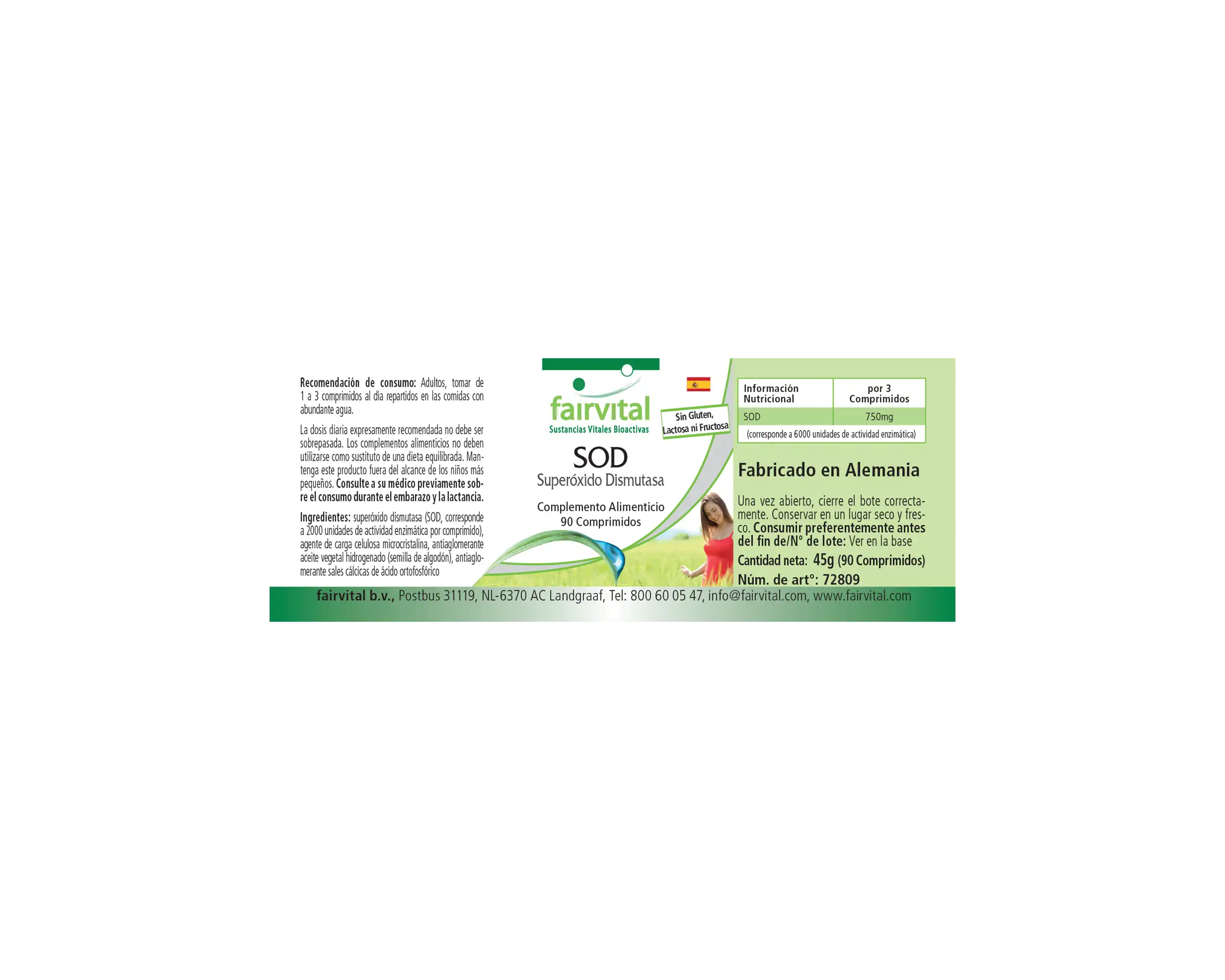 SOD Superoxid-Dismutase - 90 Tabletten - 6.000 F.I.P. pro Tagesdosis - Hochdosiert und Vegan | Fairvital