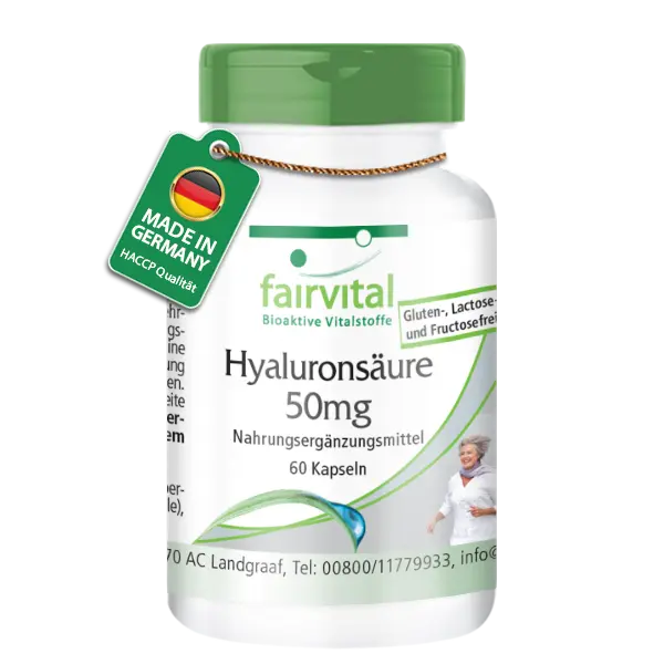 Hyaluronsäure 50mg - 60 Kapseln - Vegan | Fairvital
