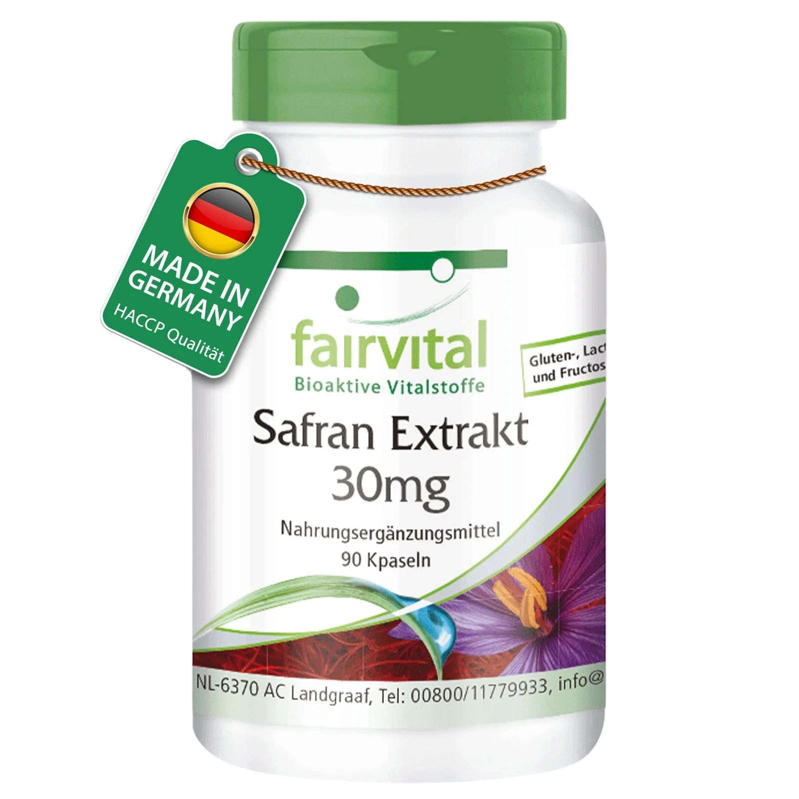 Safran Extrakt 30mg - 90 Kapseln mit Pantothensäure, Vitamin B12 uvm. - für Immunsystem, Zellteilung uvm. | Fairvital Safran Extrakt 30mg - 90 Kapseln mit Pantothensäure, Vitamin B12 uvm. - für Immunsystem, Zellteilung uvm. | Fairvital