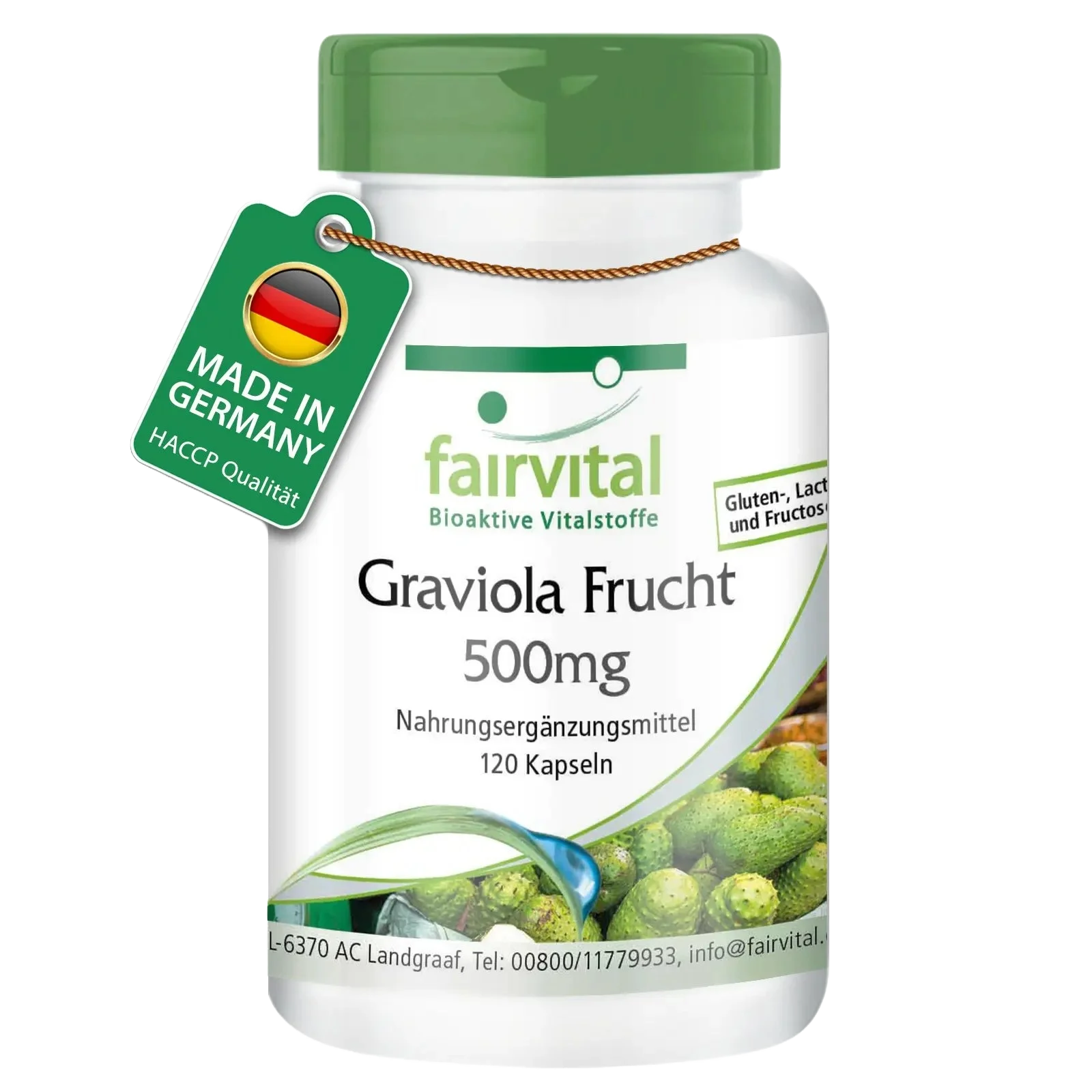 Graviola Frucht 500mg - 120 Kapseln - Hochdosiert und Vegan | Fairvital