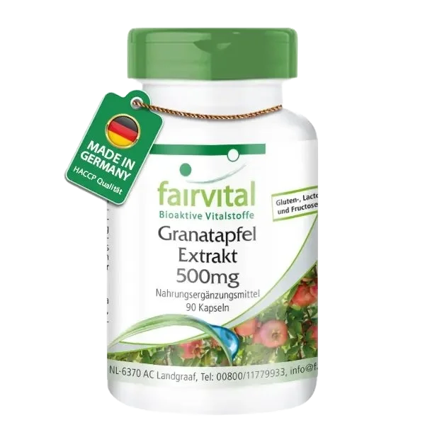Granatapfel-Extrakt 500mg - 90 Kapseln - Hochdosiert und Vegan | Fairvital