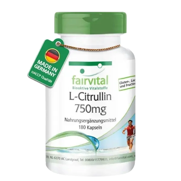 L-Citrullin 750mg - 180 Kapseln - Hochdosiert und Vegan | Fairvital