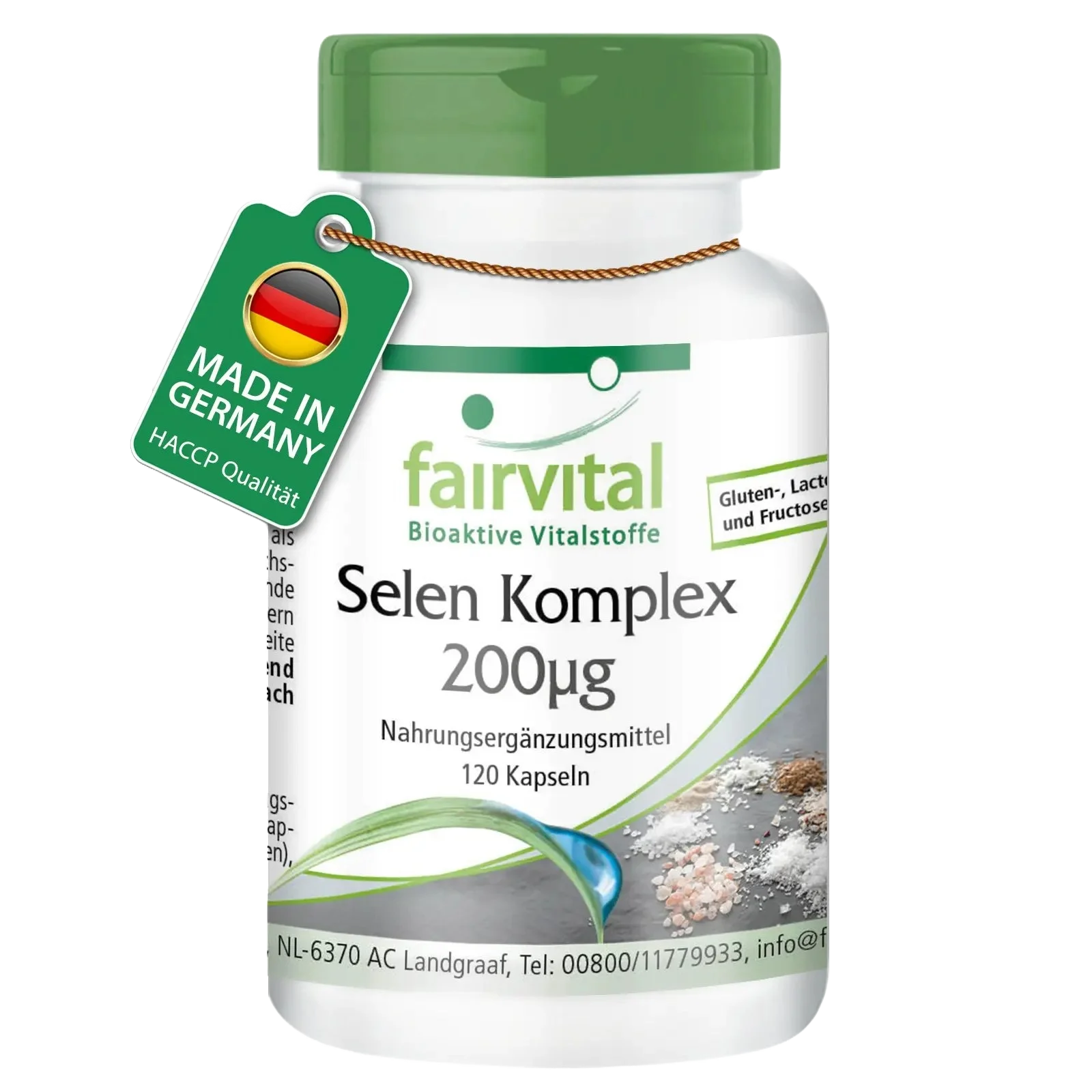 Selen Komplex 200µg - 120 Kapseln - für Immunsystem, Schilddrüse uvm. - Hochdosiert und Vegan | Fairvital
