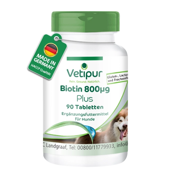 Biotin 800µg - mit Niacin, Zink, Kupfer uvm. - für Fell und Haut - 90 Tabletten | Fairvital Biotin 800µg - mit Niacin, Zink, Kupfer uvm. - für Fell und Haut - 90 Tabletten | Fairvital