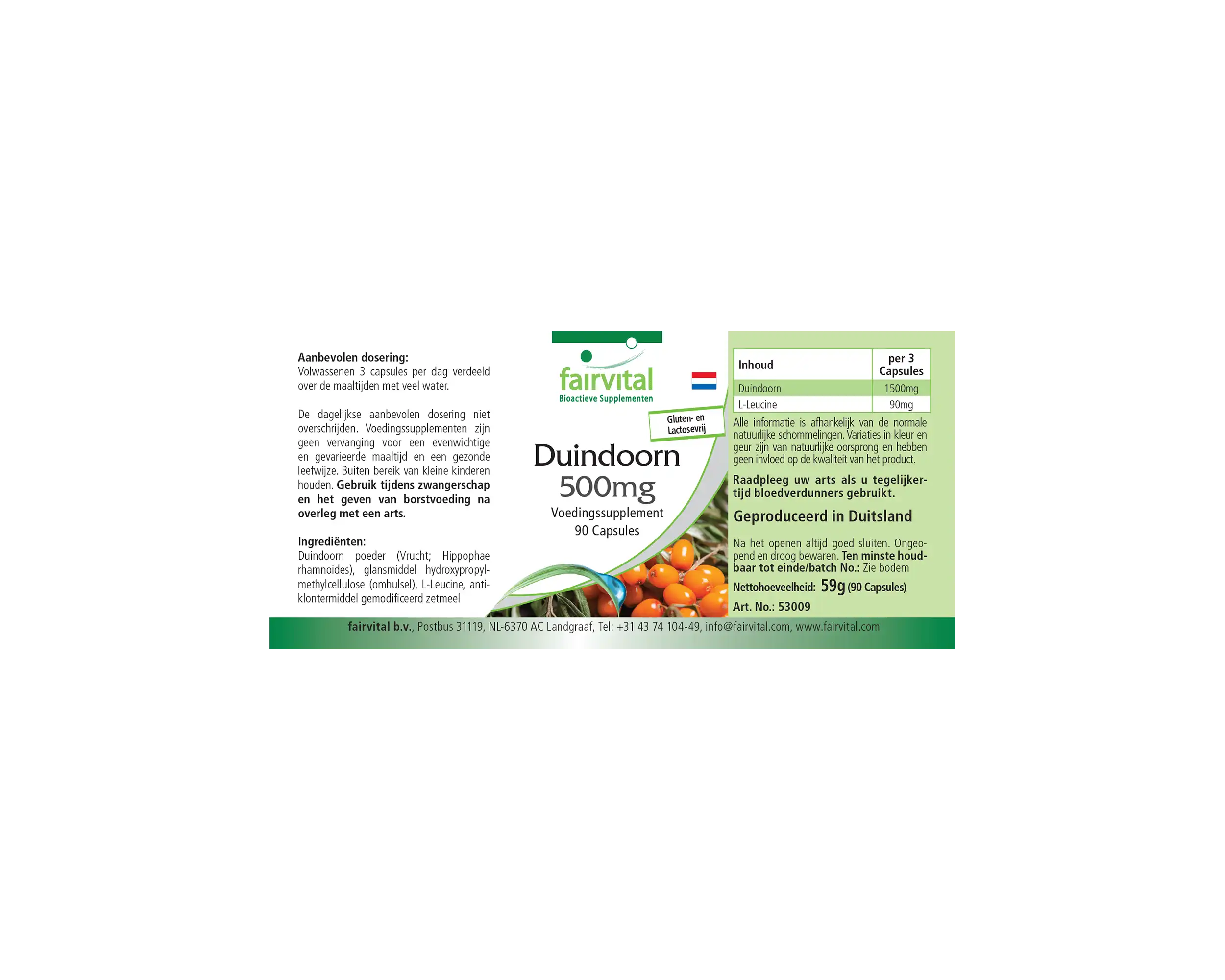 Sanddorn 500mg - 90 Kapseln - Hochdosiert und Vegan | Fairvital