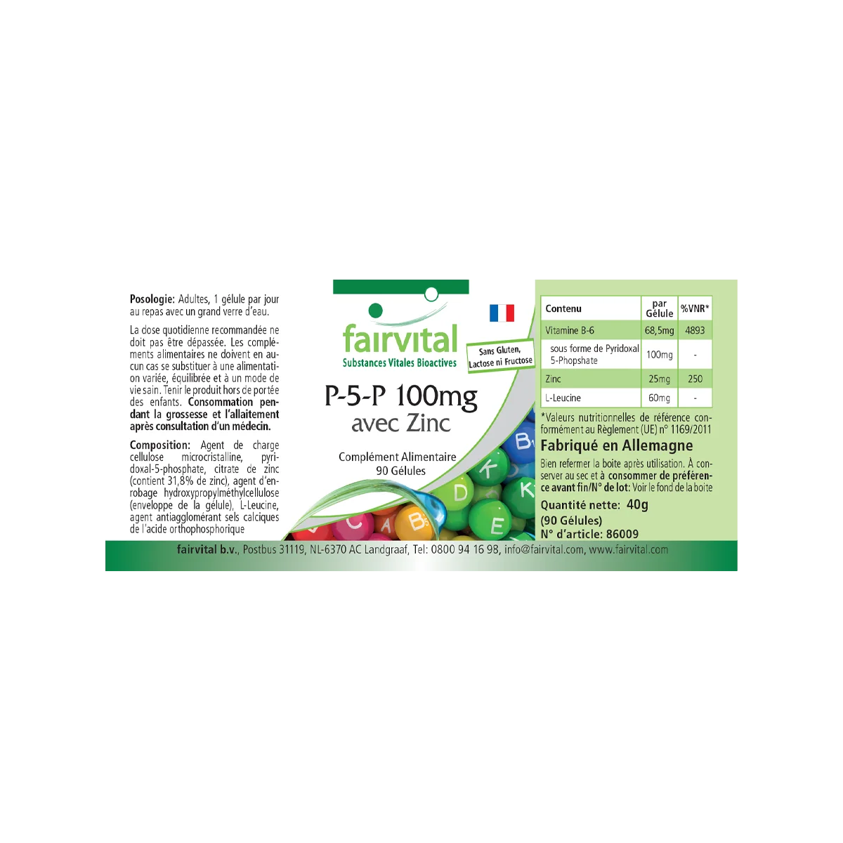 P-5-P 100mg mit Zink - für Immunsystem, Sehkraft, Haar uvm. - Vegan | Fairvital