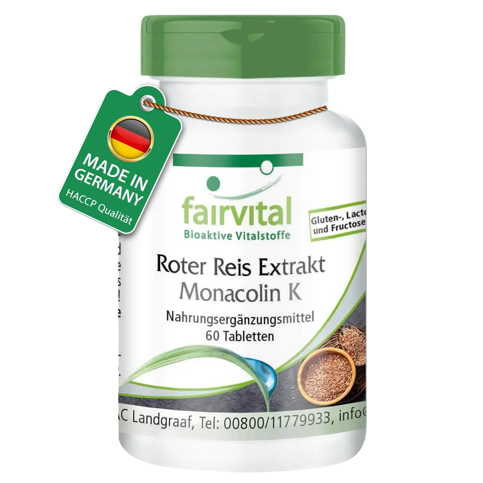 Roter Reis Extrakt mit 2,95 mg Monacolin K - 60 Tabletten - Vegan | Fairvital Roter Reis Extrakt mit 2,95 mg Monacolin K - 60 Tabletten - Vegan | Fairvital