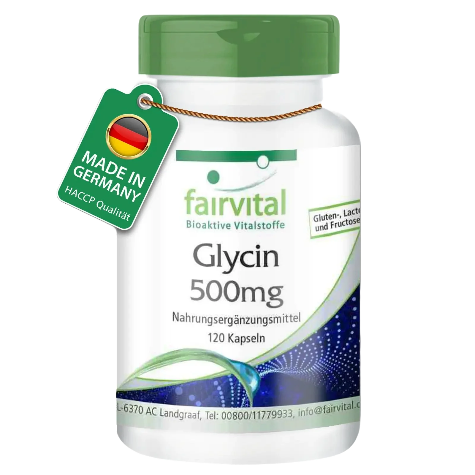 Glycin 500mg - 120 Kapseln - Aminosäure - Hochdosiert und Vegan | Fairvital Glycin 500mg - 120 Kapseln - Aminosäure - Hochdosiert und Vegan | Fairvital