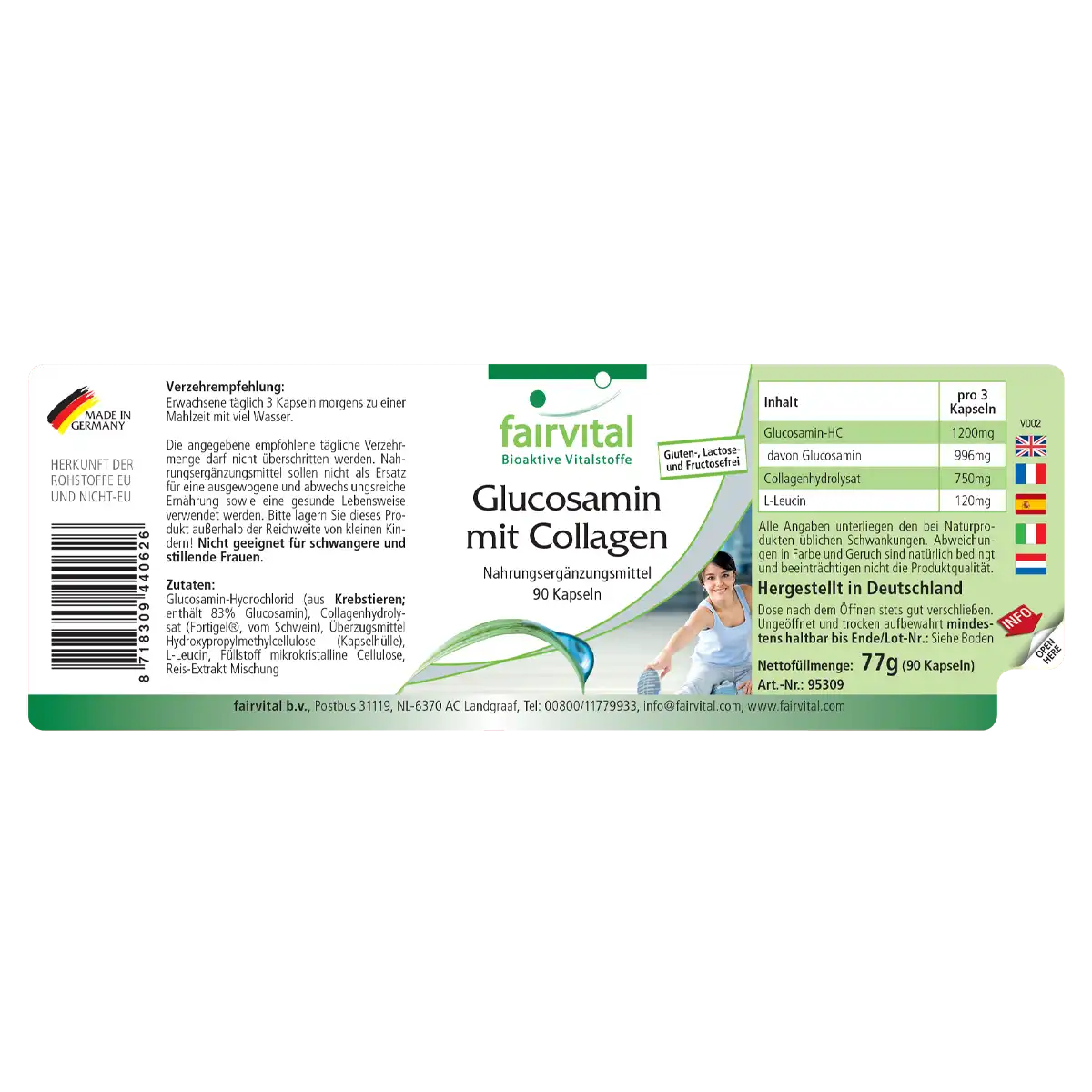Glucosamin mit Collagen - 90 Kapseln - Hochdosiert | Fairvital Glucosamin mit Collagen - 90 Kapseln - Hochdosiert | Fairvital