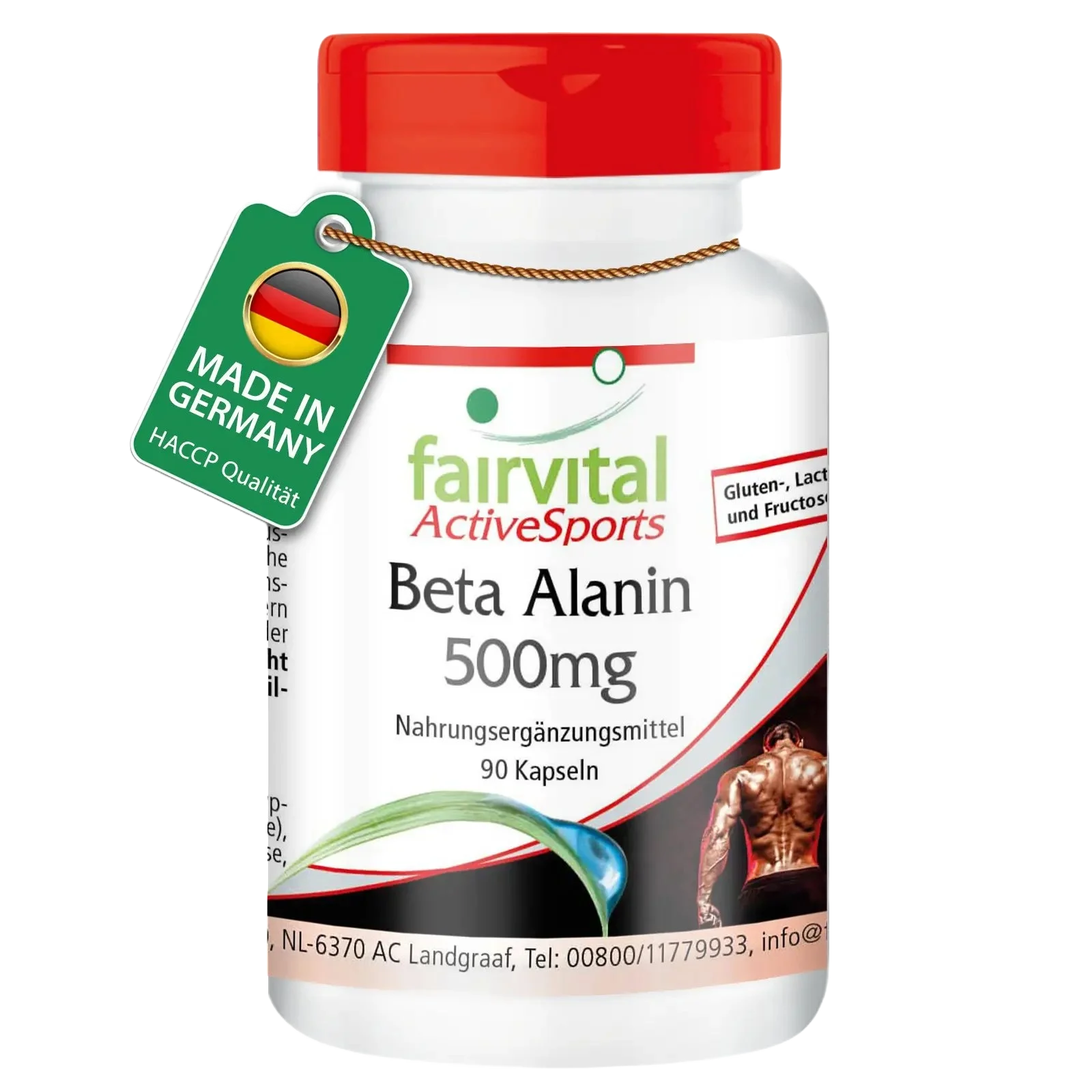 Beta Alanin 500mg - beliebte Aminosäure - 90 Kapseln - Hochdosiert und Vegan | Fairvital Beta Alanin 500mg - beliebte Aminosäure - 90 Kapseln - Hochdosiert und Vegan | Fairvital