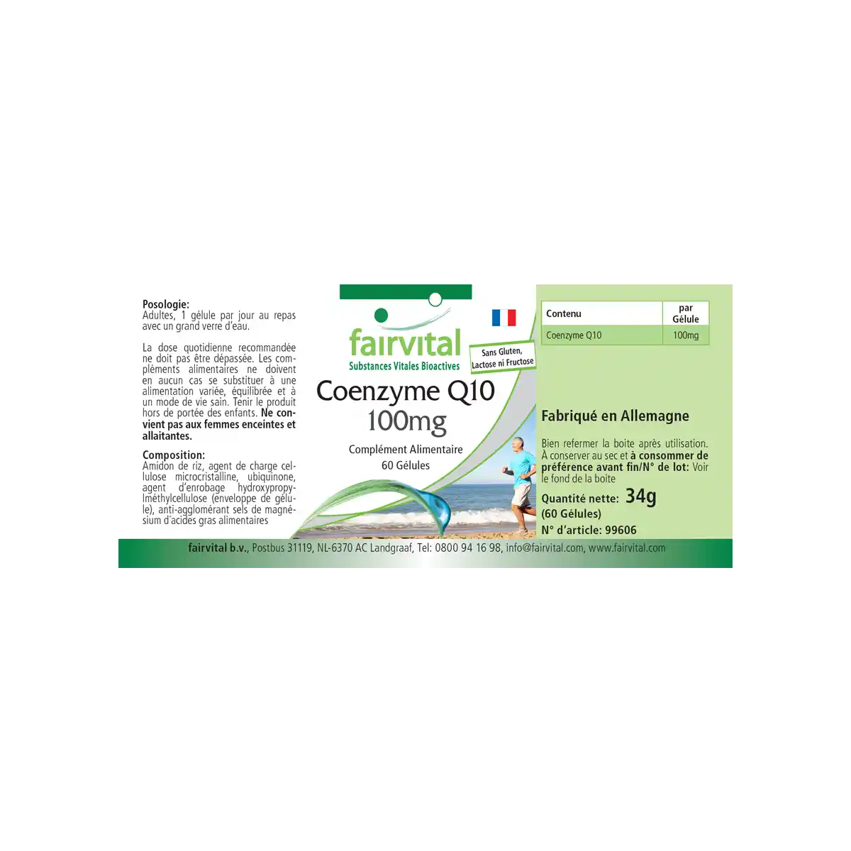 Co-Enzym Q10 100mg - 60 Kapseln - CoQ10 Ubiquinon Kapseln - Hochdosiert und Vegan | Fairvital