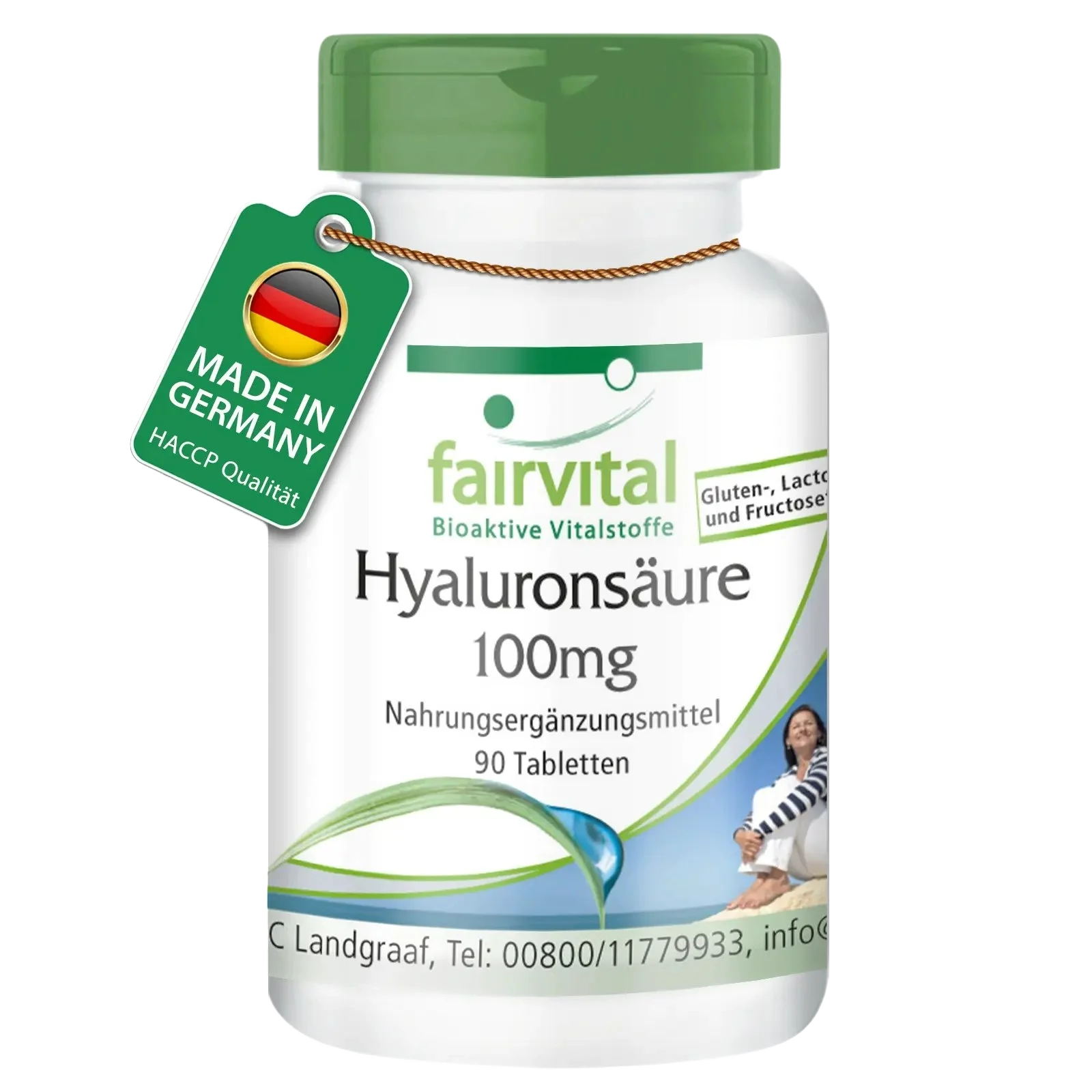 Hyaluronsäure 100mg - 90 Tabletten - Vegan | Fairvital Hyaluronsäure 100mg - 90 Tabletten - Vegan | Fairvital