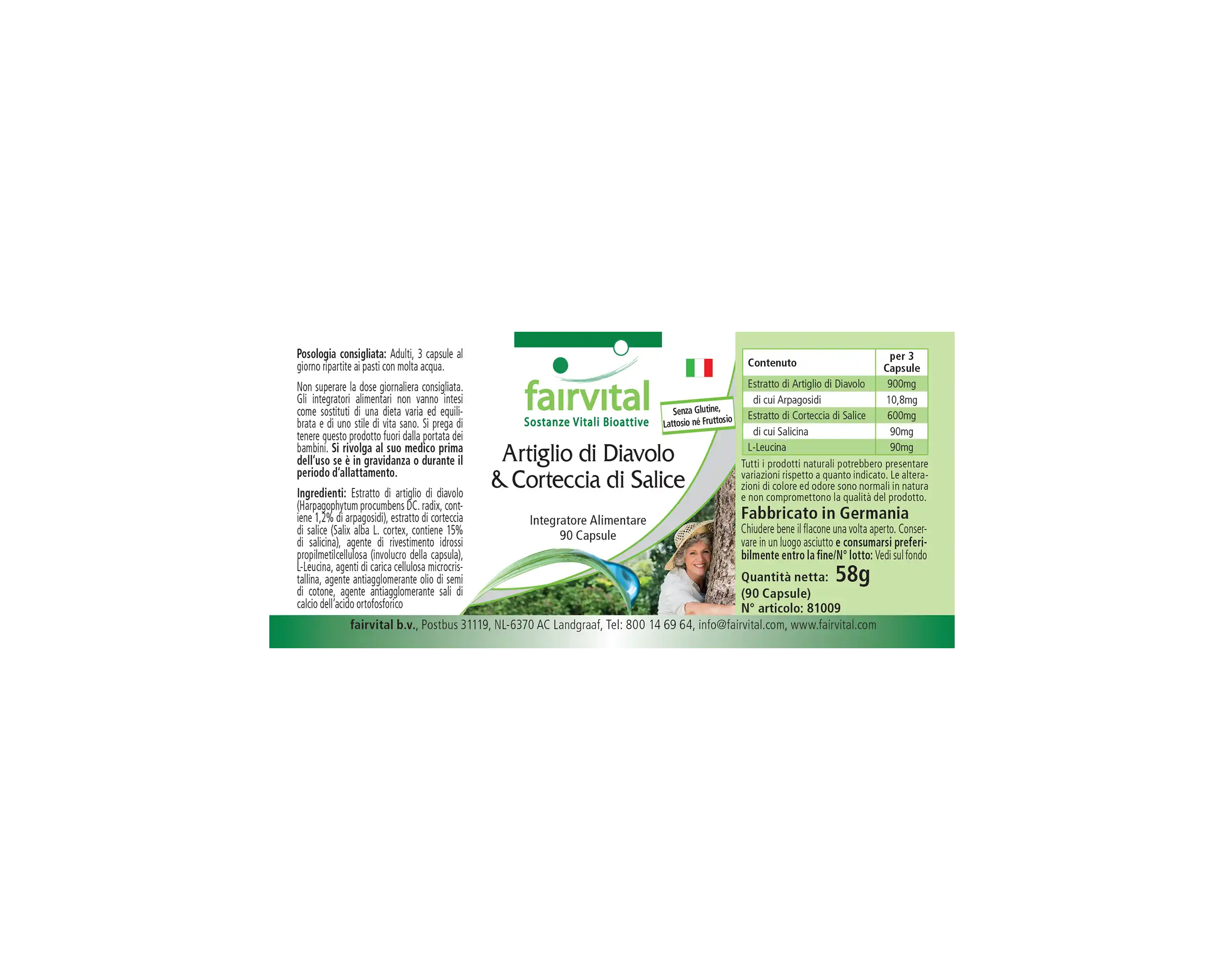 Teufelskralle und Weidenrinde - 90 Kapseln - Harpagophytum procumbens & Salix Alba - Vegan | Fairvital