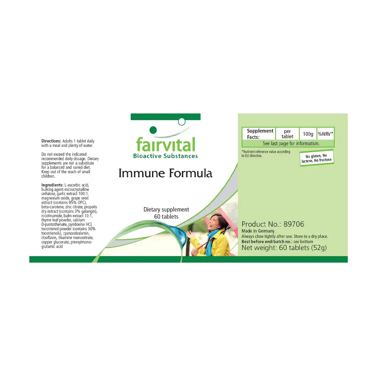Immune - 60 Tabletten - mit Vitamin B12, Vitamin C, Zink, Kupfer uvm. - für Immunsystem, gegen Erschöpfung | Fairvital