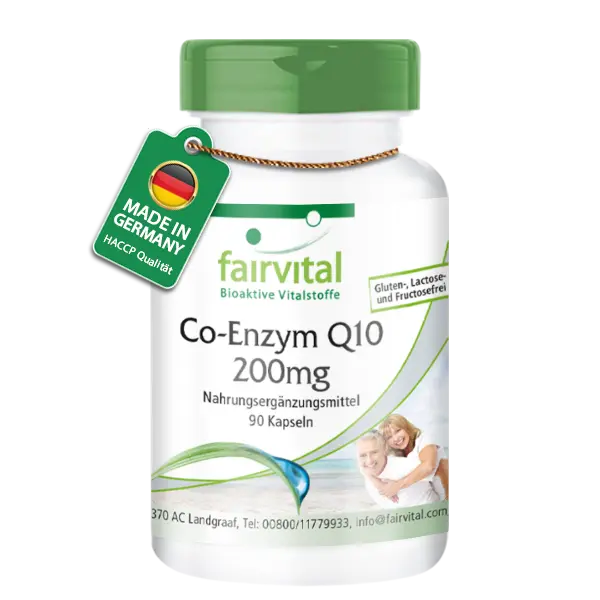 Co-Enzym Q10 200mg - 90 Kapseln - CoQ10 Ubiquinon Kapseln - Hochdosiert und Vegan | Fairvital