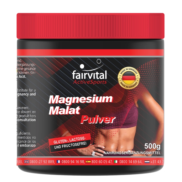 Magnesium Malat Pulver - 500gr - für Musklen, Knochen, Elektrolytgleichgewicht uvm. | Fairvital