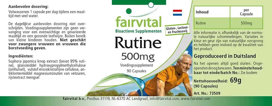 Rutin 500mg - 90 Kapseln - Sophora japonica - Hochdosiert und Vegan | Fairvital