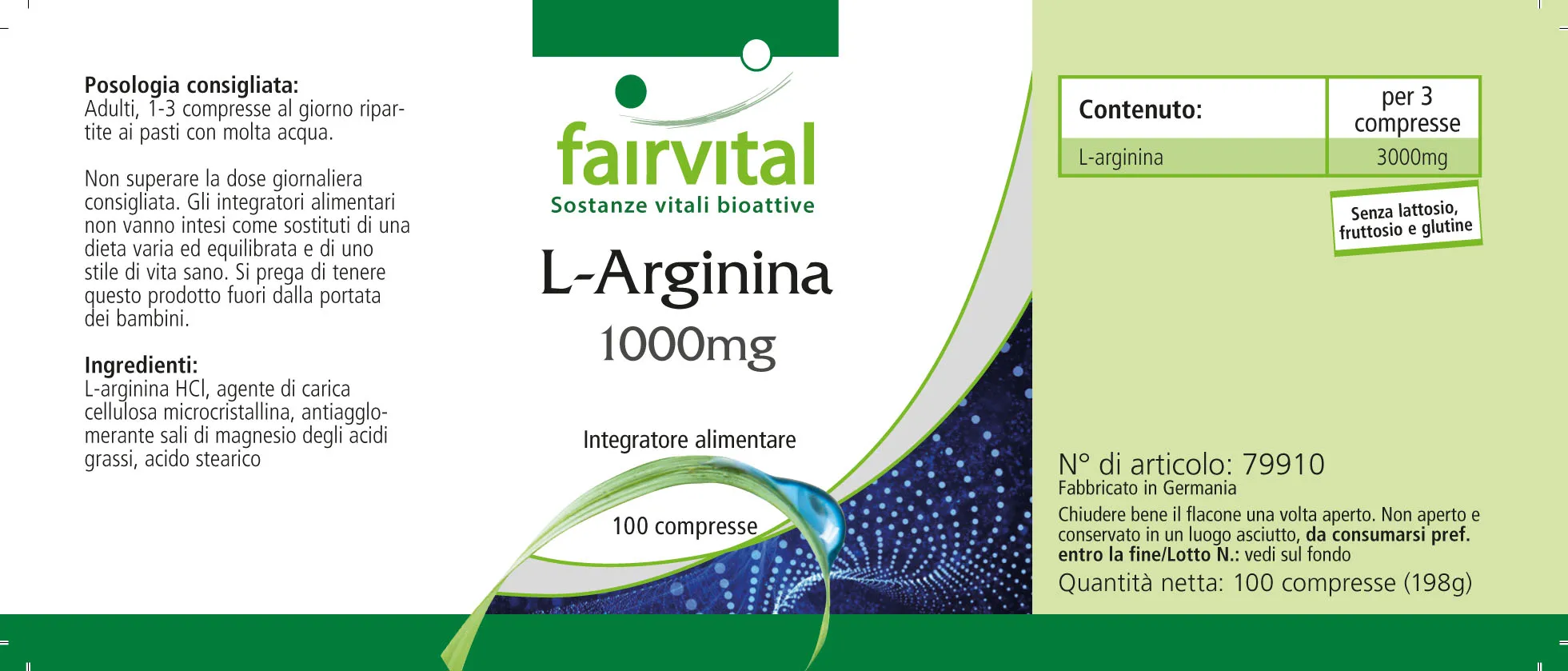 L-Arginin 1000mg - 100 Tabletten - Hochdosiert und Vegan | Fairvital
