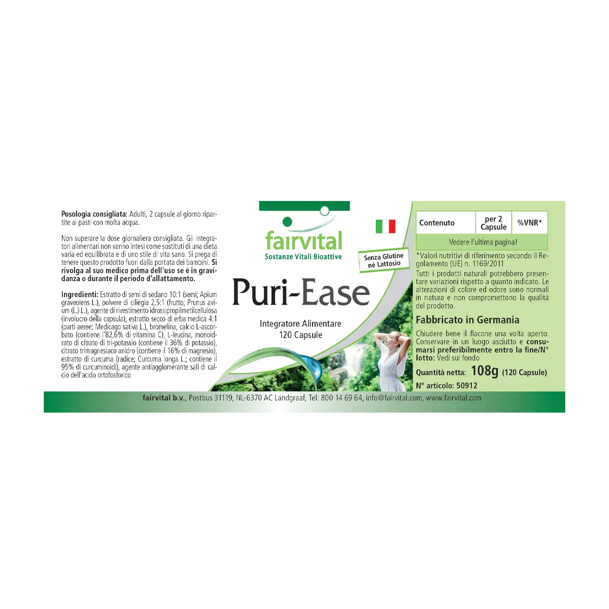 Puri-Ease - 120 Kapseln - mit Selleriesamen, Vitamin C - für Immunsystem, Nervensystem uvm. | Fairvital