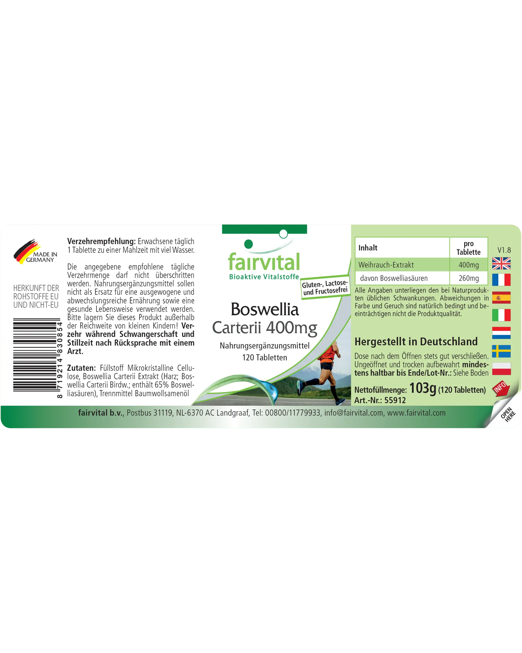 Boswellia Carterii 400mg - 120 Tabletten - Afrikanischer Weihrauch-Extrakt - Hochdosiert | Fairvital Boswellia Carterii 400mg - 120 Tabletten - Afrikanischer Weihrauch-Extrakt - Hochdosiert | Fairvital