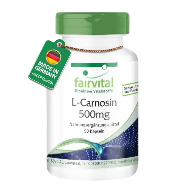 L-Carnosin 500mg - 90 Kapseln - Aminosäure - Hochdosiert und Vegan | Fairvital