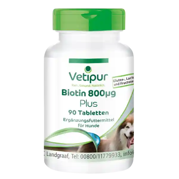 Biotin 800µg - mit Niacin, Zink, Kupfer uvm. - für Fell und Haut - 90 Tabletten | Fairvital