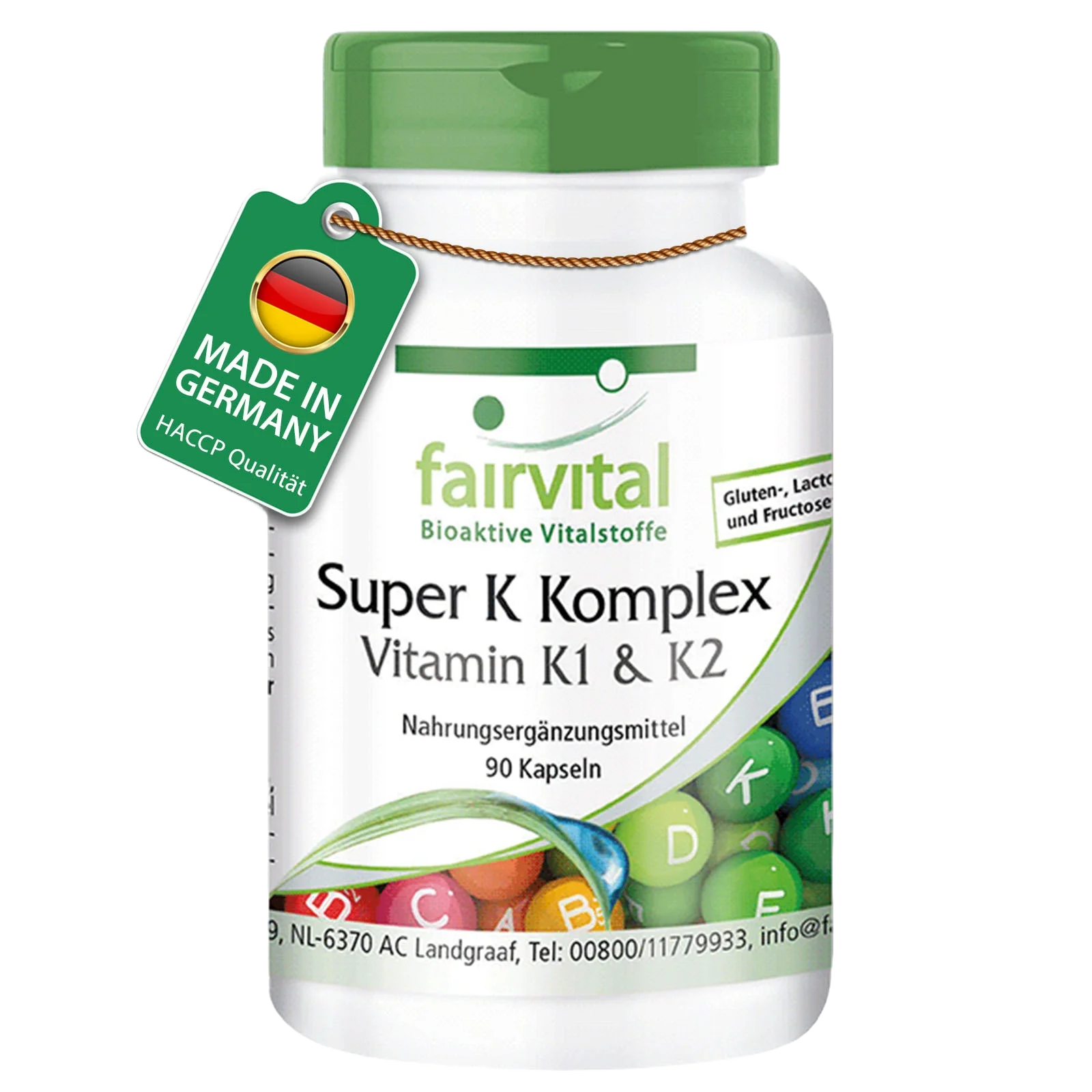 Super K Komplex Vitamin K1 und K2 - 90 Kapseln - für Knochen und Blutgerinnung - Vegan | Fairvital