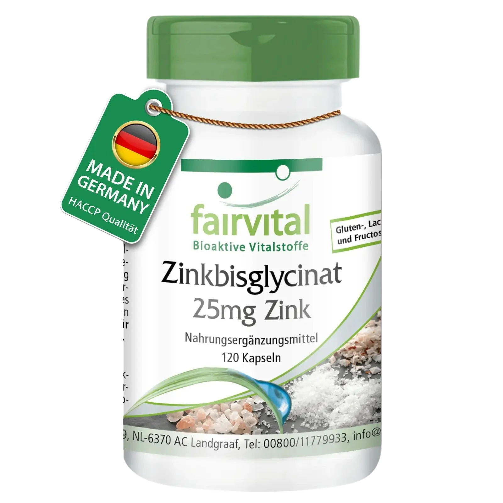 Zinkbisglycinat mit 25mg Zink - 120 Kapseln - für Immunsystem, Haar, Haut, Sehkraft uvm - Vegan | Fairvital Zinkbisglycinat mit 25mg Zink - 120 Kapseln - für Immunsystem, Haar, Haut, Sehkraft uvm - Vegan | Fairvital