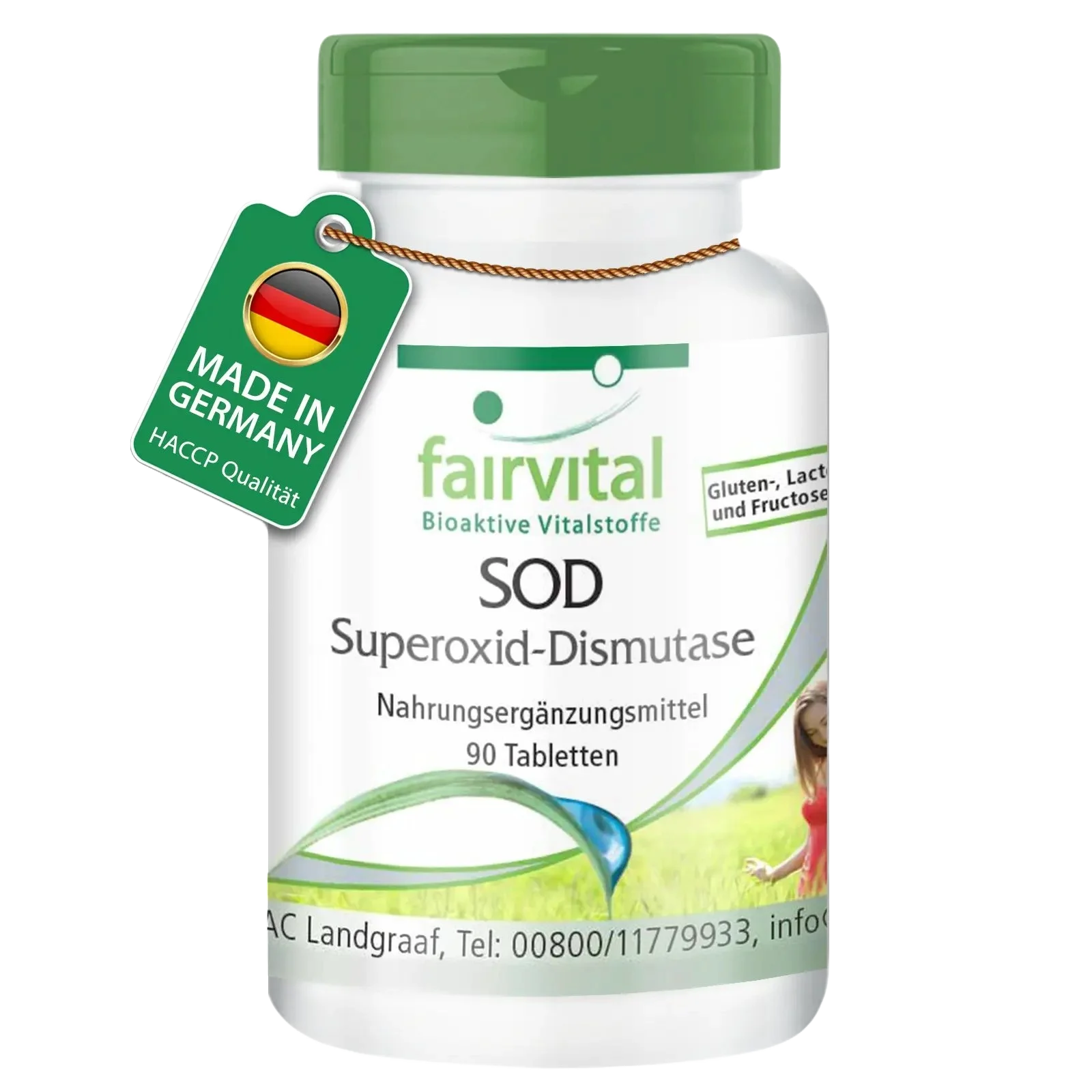 SOD Superoxid-Dismutase - 90 Tabletten - 6.000 F.I.P. pro Tagesdosis - Hochdosiert und Vegan | Fairvital