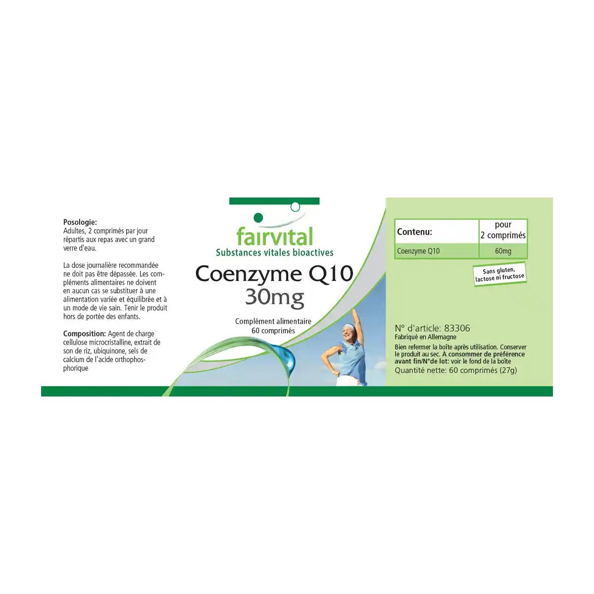 Co-Enzym Q10 30mg  - 60 Tabletten - CoQ10 Ubiquinon Kapseln - Hochdosiert und Vegan | Fairvital
