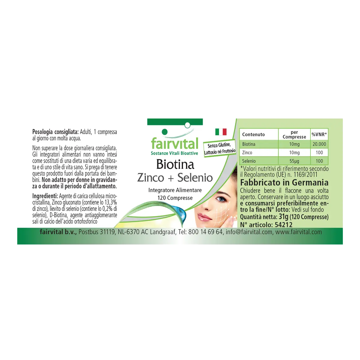 Biotin + Zink + Selen - 120 Tabletten - Beauty-Tabletten - Für Haare, Haut & Fingernägel - Vegan | Fairvital
