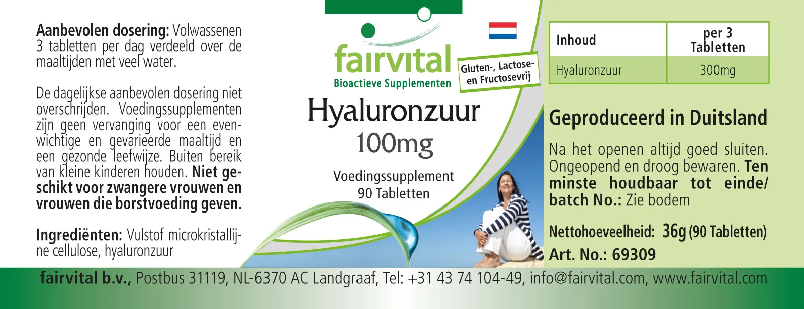 Hyaluronsäure 100mg - 90 Tabletten - Vegan | Fairvital