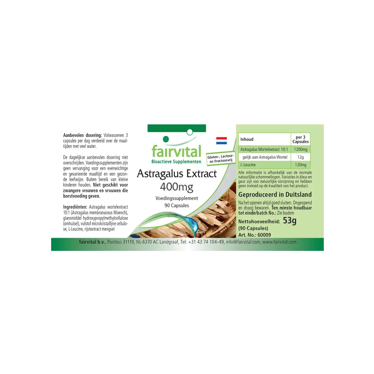 Astragalus Extrakt 400mg - 90 Kapseln - Hochdosiert und Vegan | Fairvital