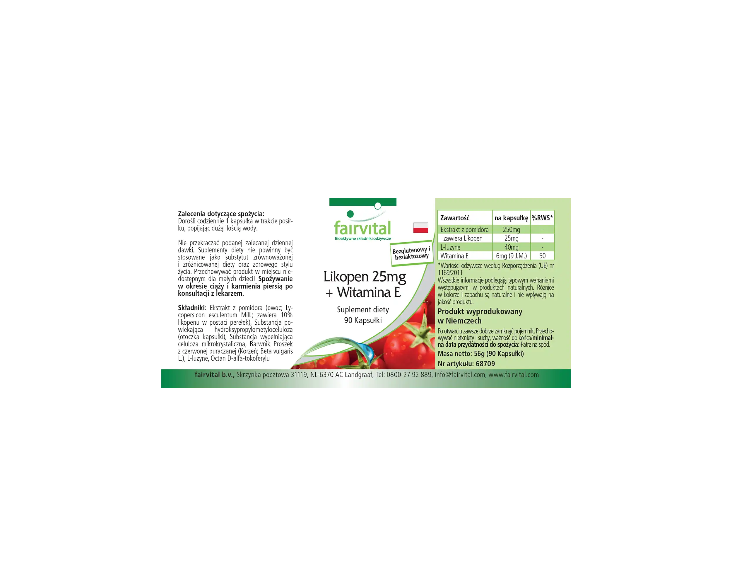 Lycopin 25mg + Vitamin E - 90 Kapseln - für Zellschutz - Vegan | Fairvital