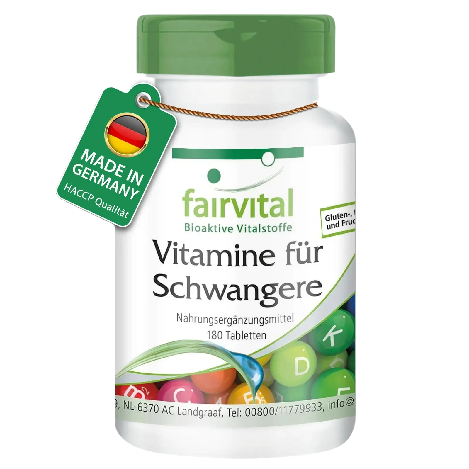 Vitamine für Schwangere - 180 Tabletten - mit Folsäure, Jod & mehr - für Folatstatus der Mutter, Kinderwachstum uvm. | Fairvital Vitamine für Schwangere - 180 Tabletten - mit Folsäure, Jod & mehr - für Folatstatus der Mutter, Kinderwachstum uvm. | Fairvital