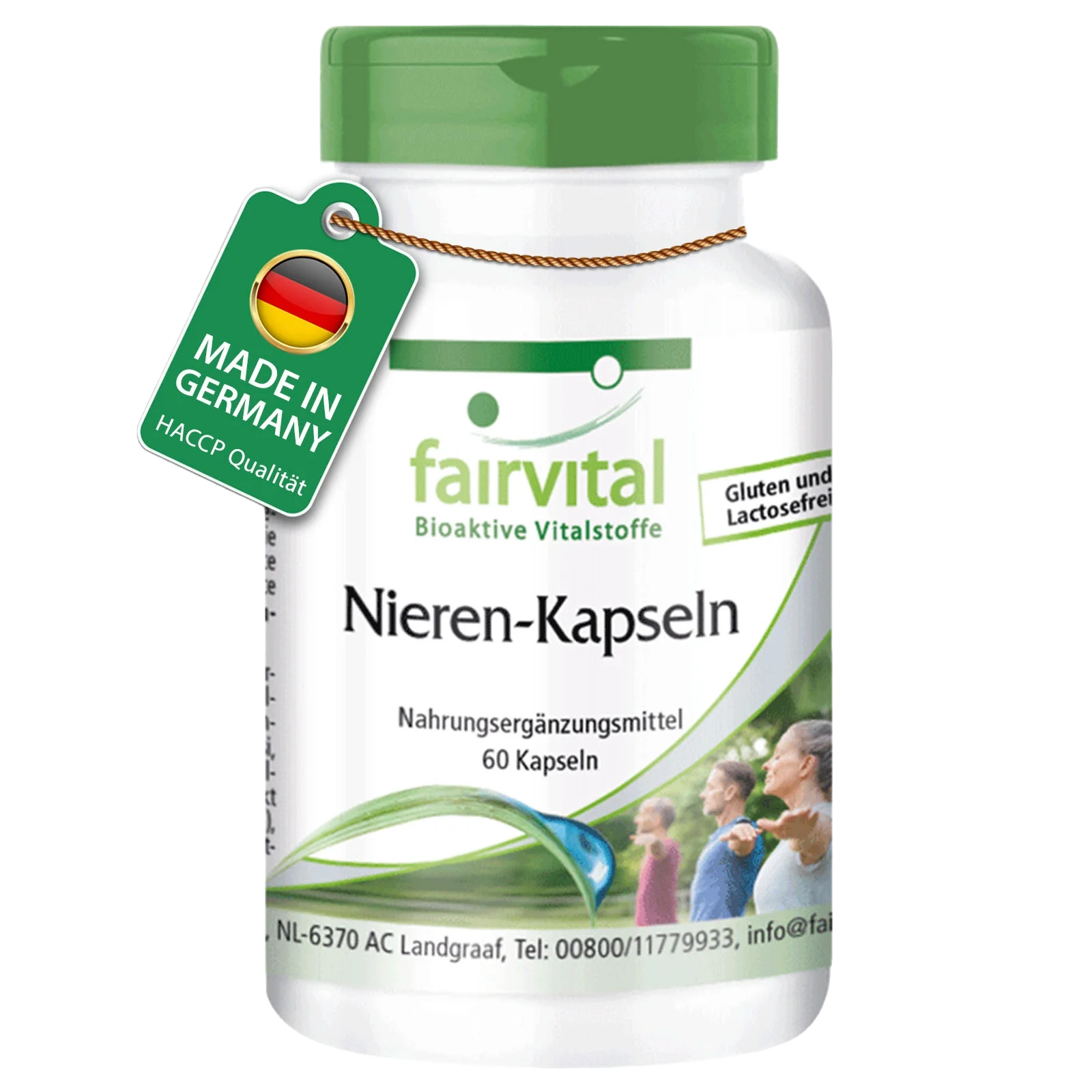 Nieren Kapseln - 60 Kapseln - mit Cranberry, Bärentraube, Löwenzahn uvm. - Hochdosiert und Vegan | Fairvital