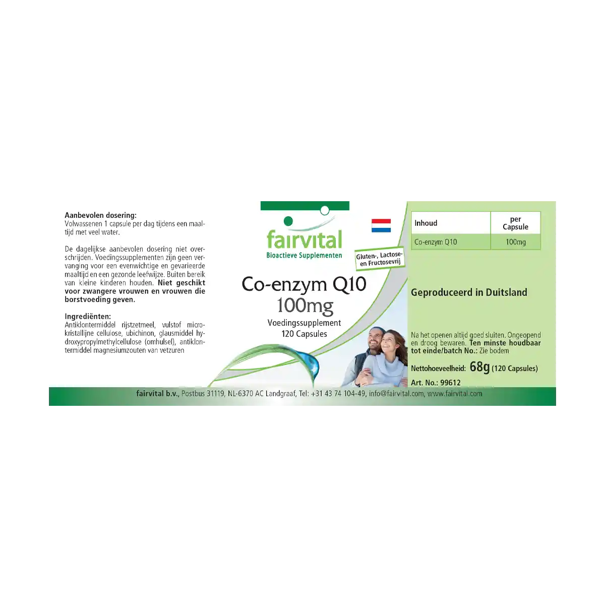 Co-Enzym Q10 100mg - 120 Kapseln - CoQ10 Ubiquinon Kapseln - Hochdosiert und Vegan | Fairvital