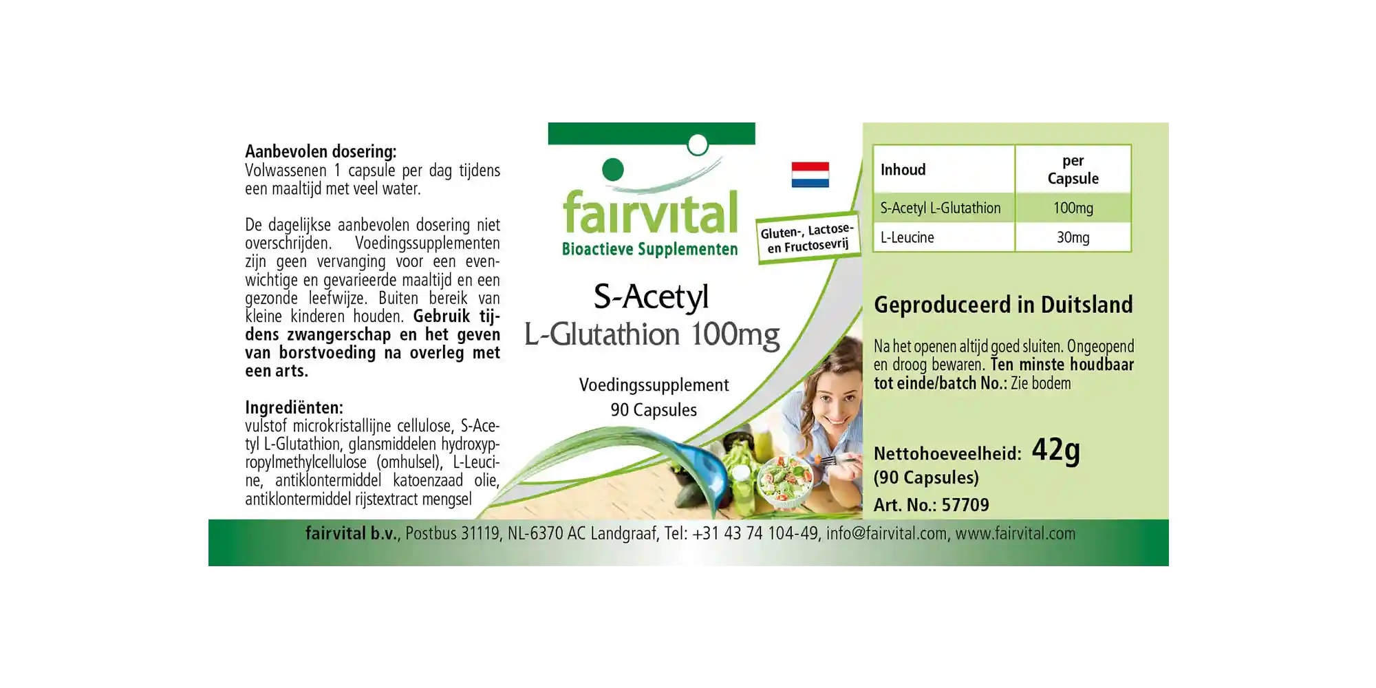 S-Acetyl L-Glutathion 100mg - 90 Kapseln - hohe Bioverfügbarkeit - Vegan | Fairvital