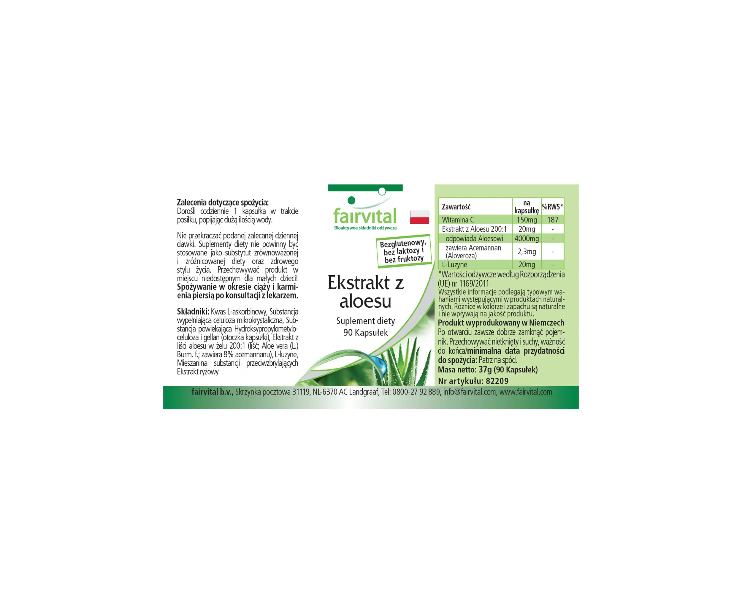 Aloe Vera Extrakt mit Vitamin C fürs Immunsystem - Hochdosiert und Vegan | Fairvital