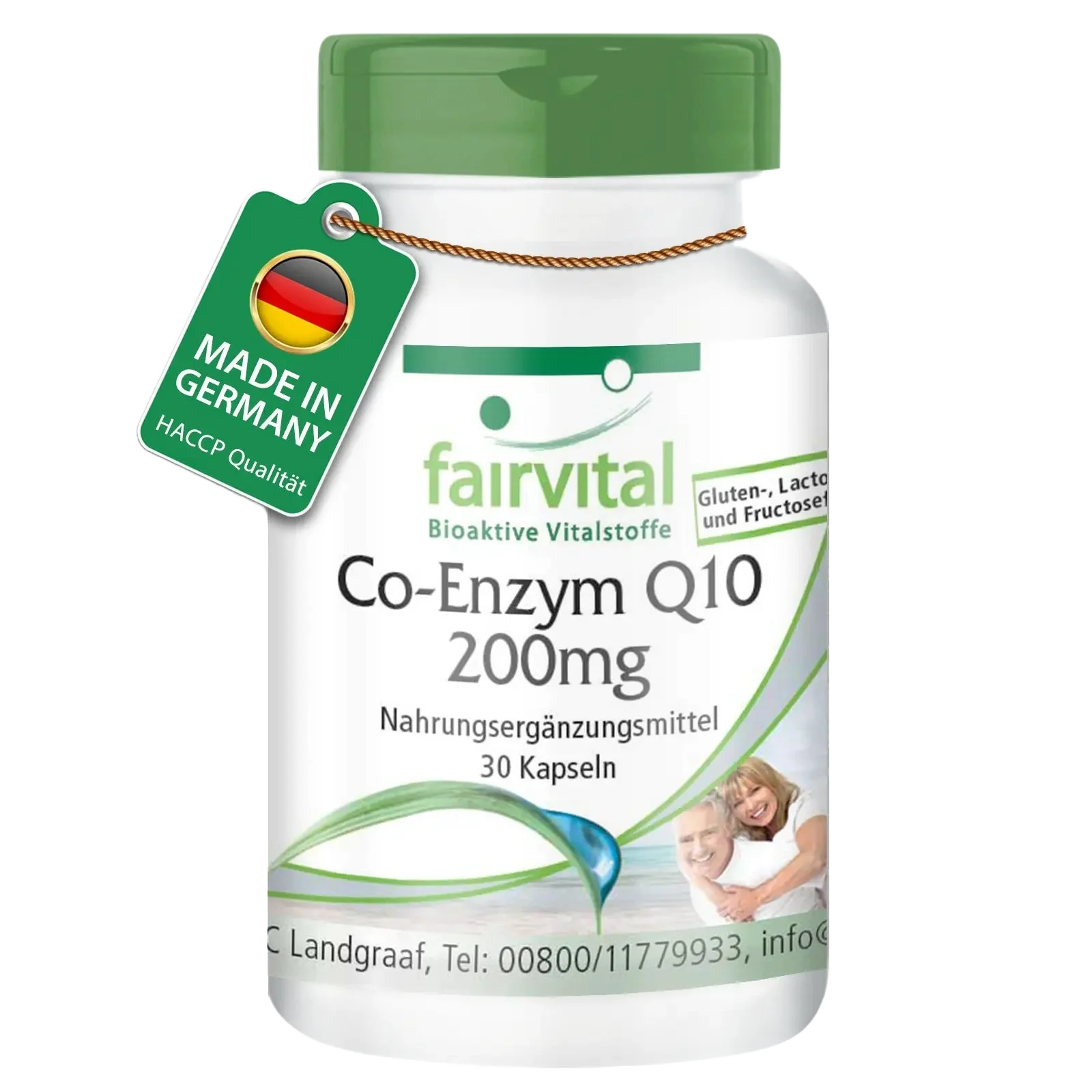 Co-Enzym Q10 200mg - 30 Kapseln - CoQ10 Ubiquinon Kapseln - Hochdosiert und Vegan | Fairvital