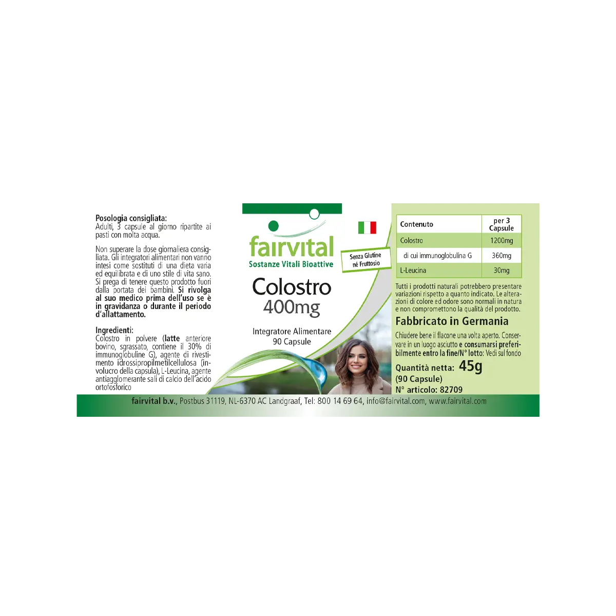 Colostrum 400mg - 90 Kapseln - 30% Immunglobuline - Hochdosiert | Fairvital
