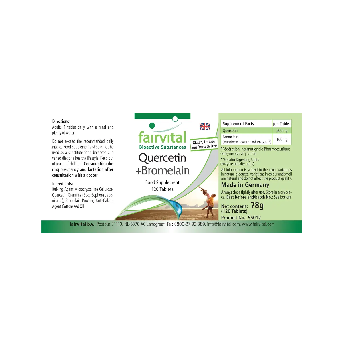 Quercetin plus Bromelain - 120 Tabletten - Hochdosiert und Vegan | Fairvital