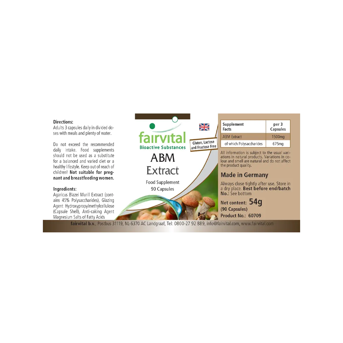 ABM (Agaricus blazei Murill) Extrakt - 90 Kapseln - Hochdosiert und Vegan | Fairvital
